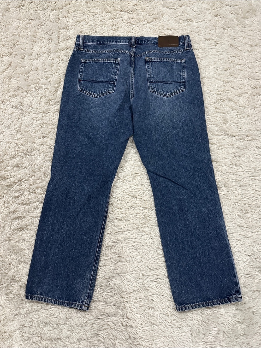 TOMMY HILFIGER Y2K Men’s Streetwear Dark Blue Straight-Leg Jeans EUC Sz 36x30 - Picture 7 of 13